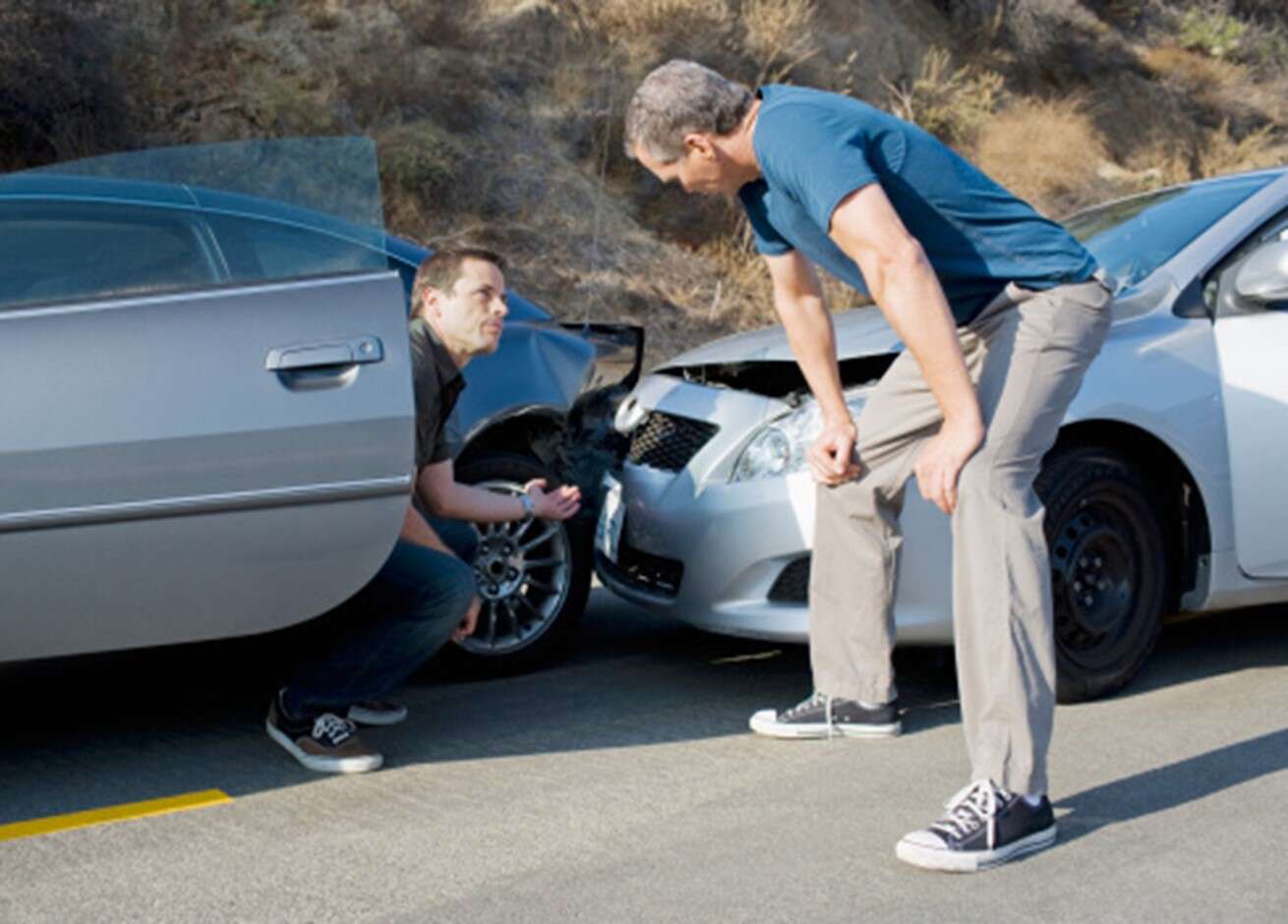 A car accident has happened on a road in Las Vegas, NV