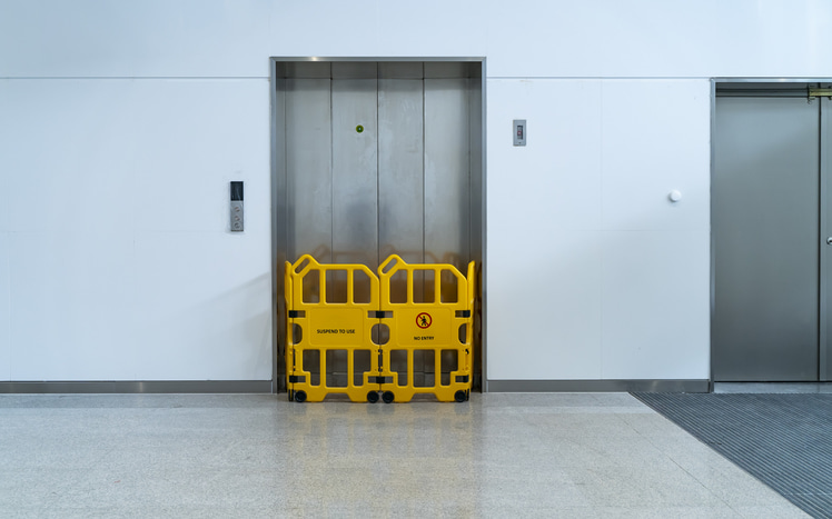 An elevator if out of service in Las Vegas, NV
