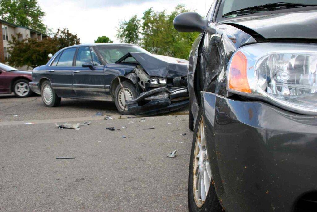 Black Sedan Car met an Accident 
