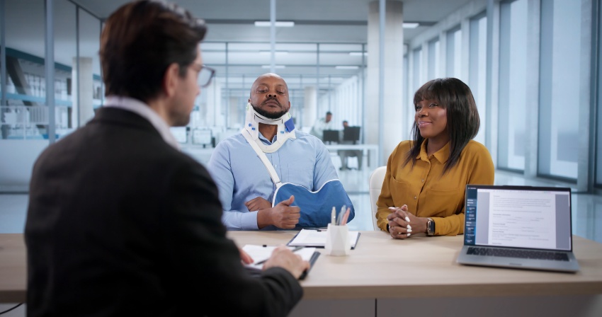 A Client discussing injury claim challenges with the attorney at Carvalho and Associates